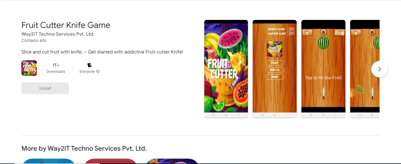 portfolio of fruit cutter knife game